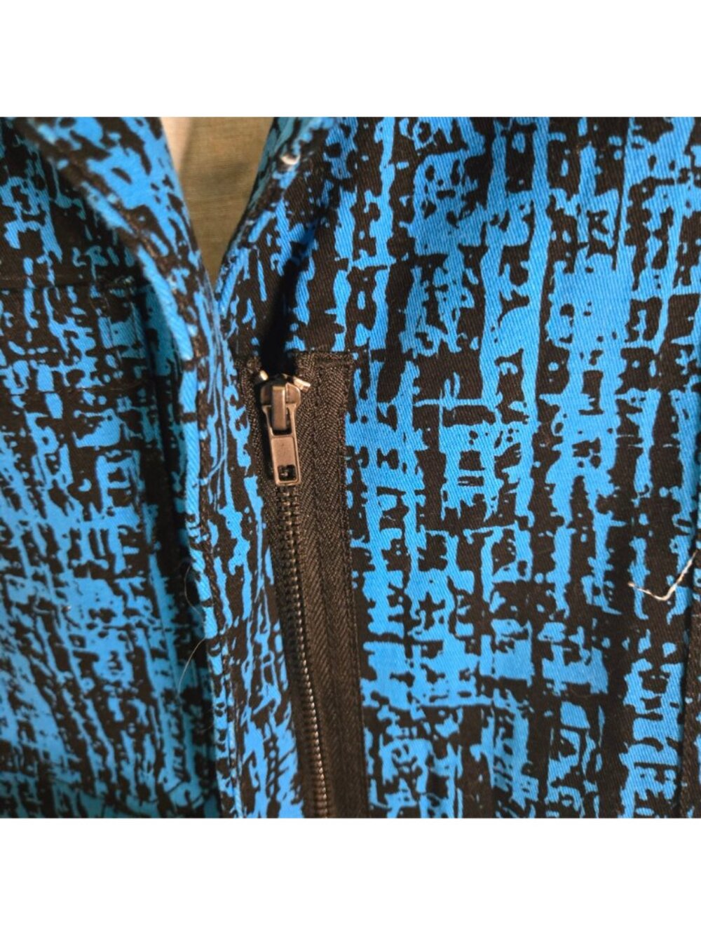 Wildfang The Essential Short Sleeve Coveralls Jumpsuit Blue Black Print Size XL - Picture 8 of 11